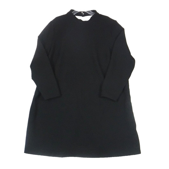 Future Collective NWT Women's 3X Black Mock Neck‎ Open Back A-Line Mini Dress - Picture 1 of 9